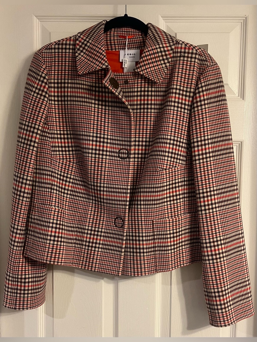 Akris Punto Glen Plaid Gabardine Cropped Jacket